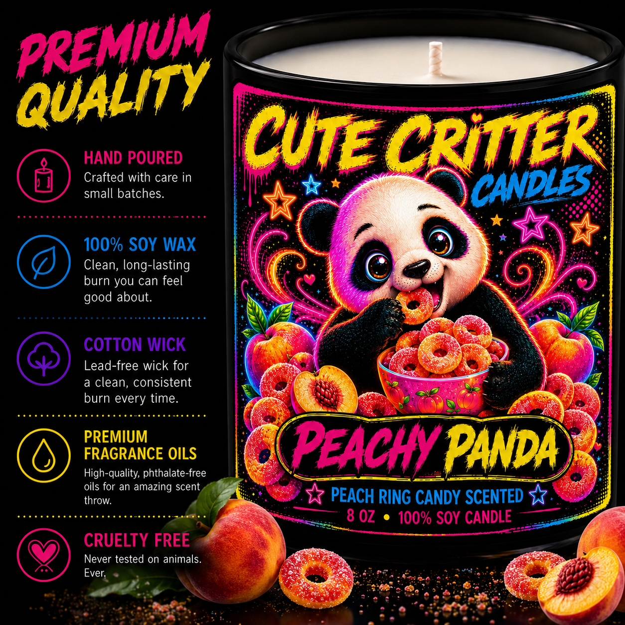 Peachy Panda - Peach Ring Candy
